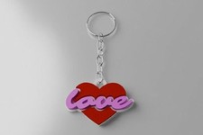 Love Heart Charm Keychain