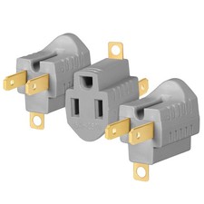  3 Pack 3 Prong to 2 Prong Adapter, Non Polarized 3 Pin to 2 Pin Power for Wall
