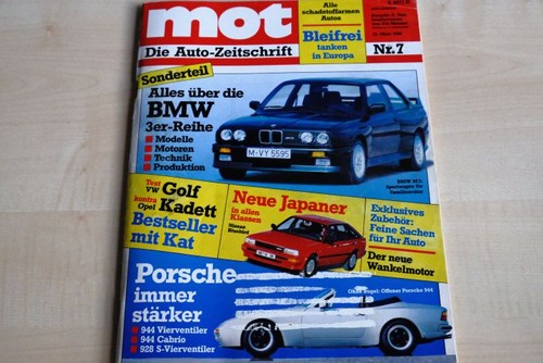 3) MOT 07/1986 - Mazda RX-7 Motor mit 150PS sez - BMW 3er Reihe E30 inkl. M3 Spe