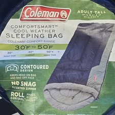Coleman Comfortsmart Sleeping Bag 30° - 50° Adult Tall [33" x 82"] Cool Weather