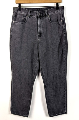 American Eagle Outfitters Women's Mom Jeans Sz 8 Short Black Tapered EUC