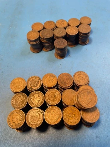 Indian Head Penny lot of 520+ 1880-1909 VG to Fine