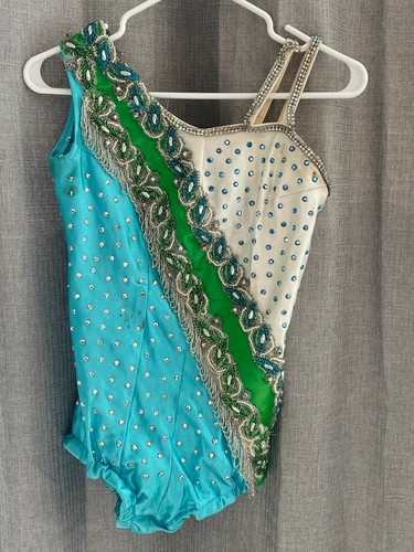 Vintage 1970’s Majorette/Twirler/Dance Sequined Spandex Costume (Red w/Yellow)