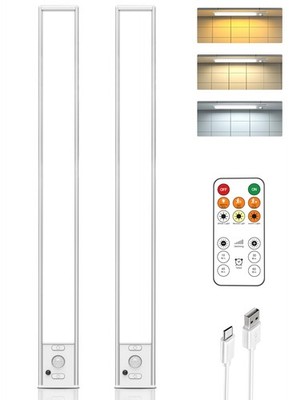 16in Under Cabinet Lighting 2 Pack 160 LED Motion Sensor Light with Remote