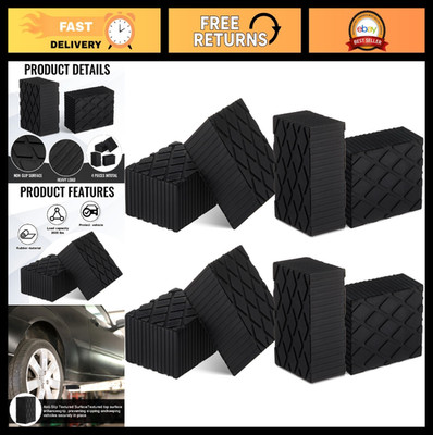 8 Pack Solid Rubber Auto Lift Pads - Anti-Skid Spacer Blocks for Car Lifts, Jack