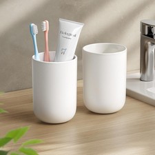 MOS Toothbrush Cup 380ml, Unbreakable Reble Bathroom Tumbler,