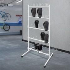 Boxing Glove Storage Stand with Wheels, Metal Boxing Glove Drying Display Rack