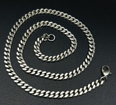 Vintage 835 Sterling Silber 2 mm Kubanische Kette Glieder Herren Damen Halskette 18 