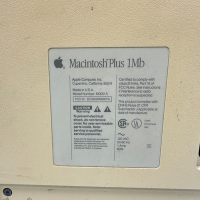 Vintage Apple M0001A Macintosh Plus 1Mb Computer | eBay