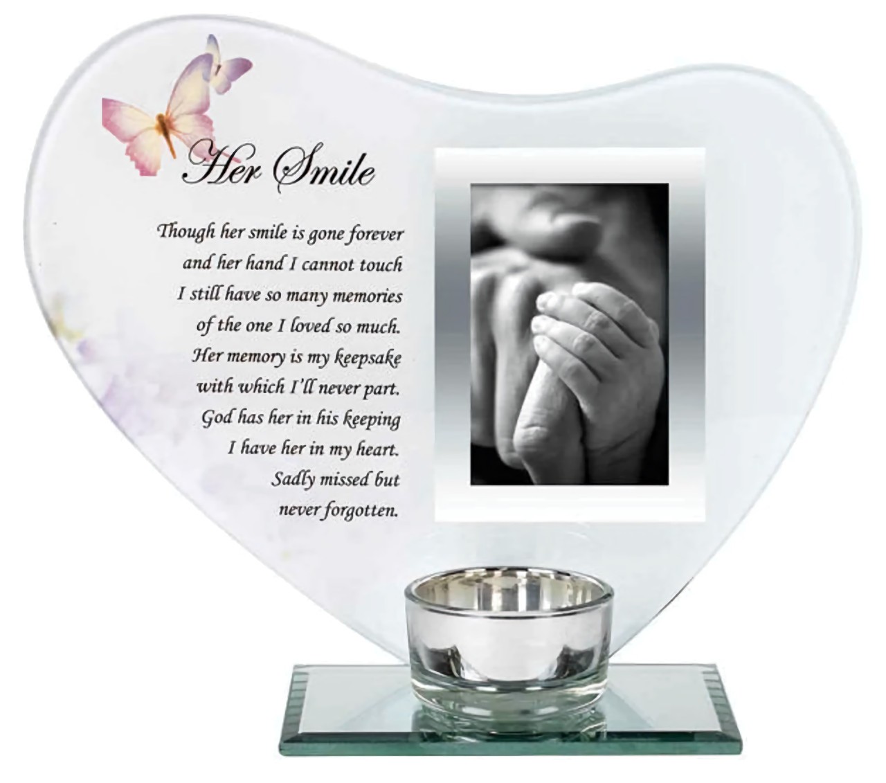 Memorial Candle Holder Tealight Glass Photo Frame Mum Wife Sympathy Gift