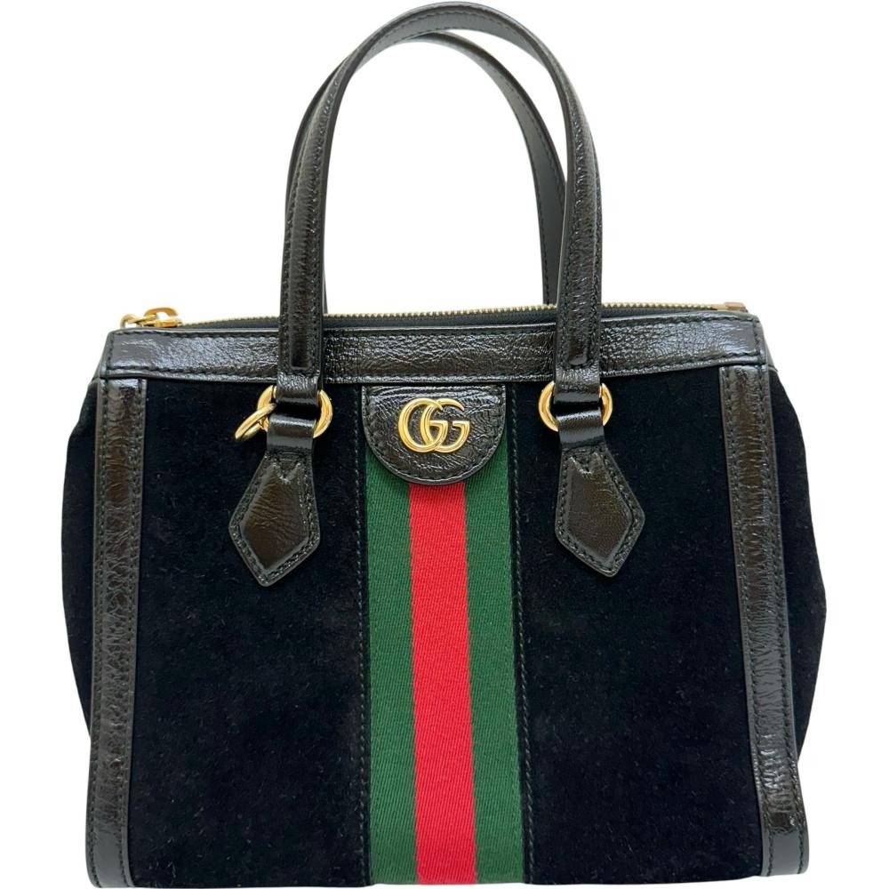 Gucci Ophidia Suede Leather 2Way Bag Women Black One Size