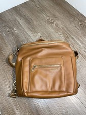 FAWN DESIGN Faux Leather Diaper Bag Backpack Tan