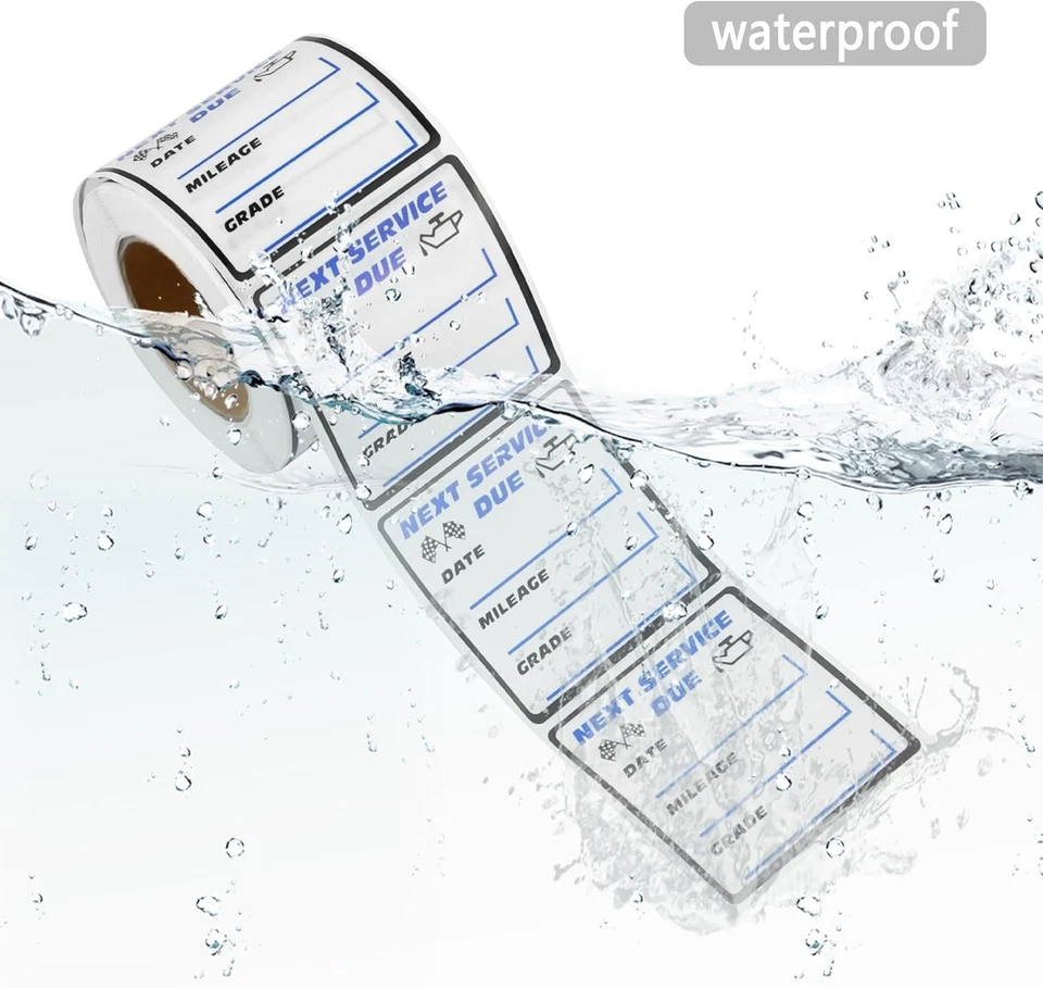 300 peças adesivos de troca de óleo de carro vinil removível 2x2 etiquetas de serviço próximo *NOVO* - Imagem 4 de 4