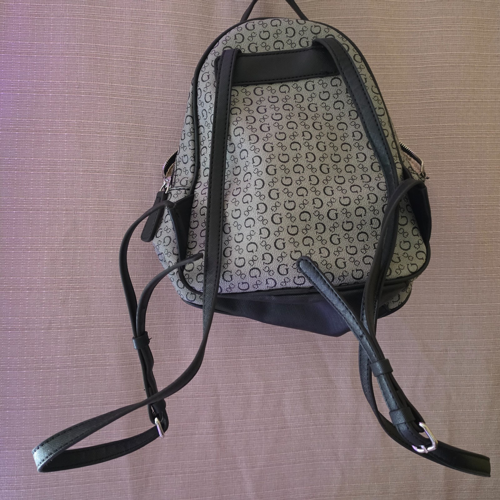 Guess Mini Backpack - Grey Black Monogram Logo _ PREOWNED — image 12