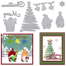 Christmas Gnomes Cutting Dies for Card Making, Xmas Trees Die Cuts Christmas ...