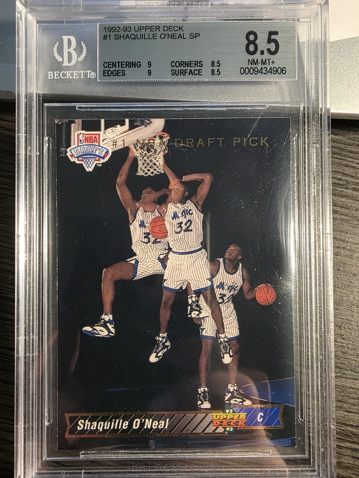 1992-93 Upper Deck #1 Shaquille O'Neal RC BGS 8,5 casi nuevo ¡¡Lakers Salón de la fama!!! Foto 2 de 3