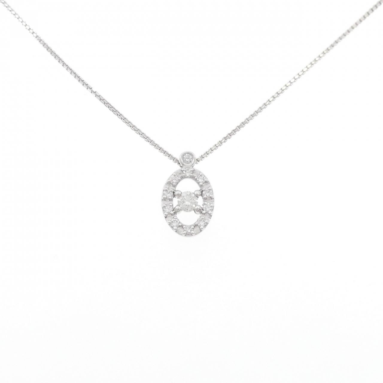 Authentic K18WG Diamond Necklace 0.154CT #230-000-039-6201