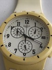 Swatch Originals Twice Again Chrono Cream Silicone Watch New Battery — photo 3