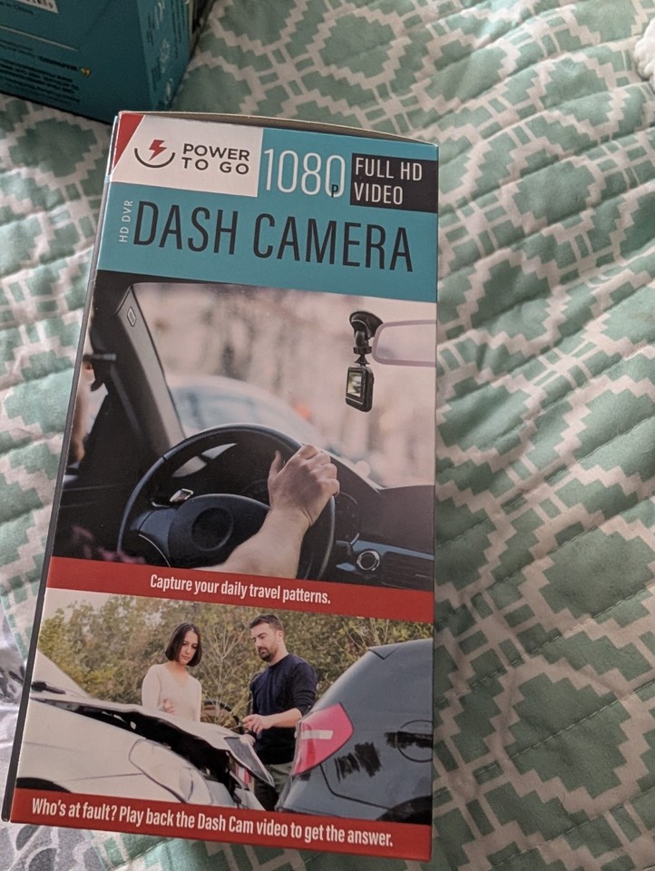 Dash Camera Power To Go 1080p Full HD Video DVR Wide Angle NEW IN BOX ...