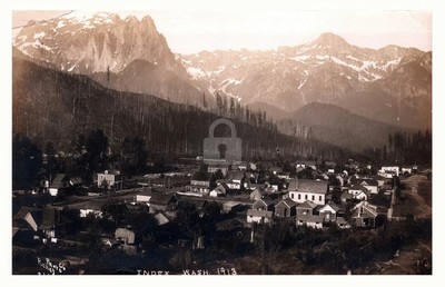 Index WA Washington Birds Eye View RPPC Photo Postcard COPY