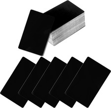 100 Pcs Blank Metal Business Cards, 0.2mm Aluminum Laser Engraved Black Name Ca