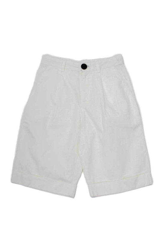 Cacharel Unisex Kids Cotton Zippered Summer Bermuda Shorts White Size 6