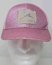 Genuine JOHN DEERE Pink Glitter Toddler Snapback Hat Baseball Cap Tractor Farm