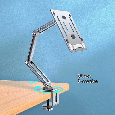 Adjustable Laptop Stand 360° Rotating Clamp Tablet Holder Desktop Mount