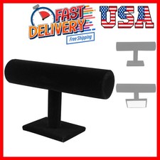 Black Velvet T-Bar Jewelry Display Stand Bracelet  Necklace Holder for Home ...
