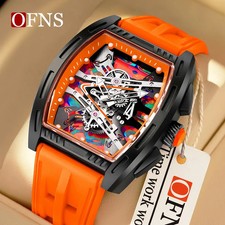 Men Luxury Quartz Watch Silicone Strap Hollow Waterproof Sports Wristwatch