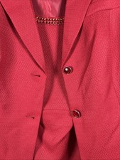 NUEVO SIN ETIQUETAS John Meyer Collection Rojo 2 Piezas Vestido Chaqueta Larga Traje Conjunto Talla 22