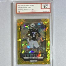 2025 Prizm Draft Picks Shedeur Sanders New Recruits Gold Ice Pristine 10