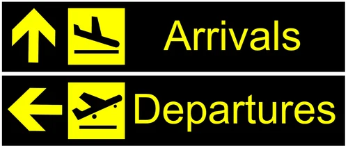 Aviation Arrivals Departure Airplane Self Adhesive Vinyl Sticker