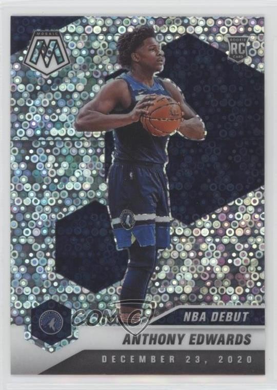 2020 Mosaic NBA Debut Fast Break Silver Prizm Anthony Edwards #261 Rookie RC 1v7