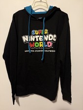 Super Mario World Black Sweater Hoodie - Brand New - Universal Studios - Size S