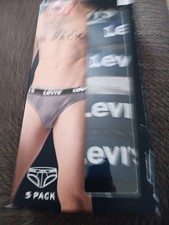 NEW LEVI'S LOW RISE BRIEF 5-PACK MEN'S LG,, PREMIUM COTTON WAISTBAND NIB,,LOOK