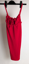 Boohoo Red Dress UK 8 Thin Strap Cami Slip Mini Summer Holiday 90s Party