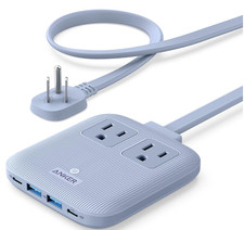 Anker Travel Power Strip with 2 AC, 2 USB A and 2 USB C, 5ft 67W Max 6-in-1