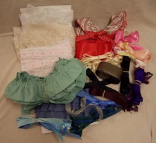 YARDS & YARDS OF TRIM LACE COTTON SATIN RIBBON HOLIDAY