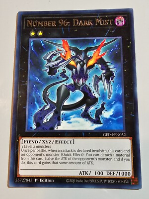 yugioh card number 96 Yu-Gi-Oh! - Number 96: Dark Mist (ORCS-EN043) - Order of Chaos - 1st Edition