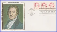 USA3 #1850 U/A COLORANO SILK FDC STR3  Abraham Baldwin
