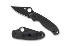 Spyderco Para 3 Knife Black G10 Handle Black Coated Plain S45VN Edge C223GPBK