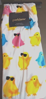 Easter Plush Throw Parklane By Idea Nuova ''Ducks N Glasses'' 50''x70''New With Tags
