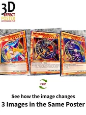 Yu-Gi-Oh-Dark Magician, Girl-3D Poster 3D Lenticular Flip Effect,3 In One