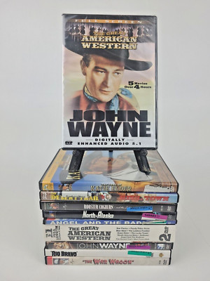 John Wayne DVD 11 DVD Lot, 30 UNIQUE FILMS Classic Western Cowboy SOME  SEALED