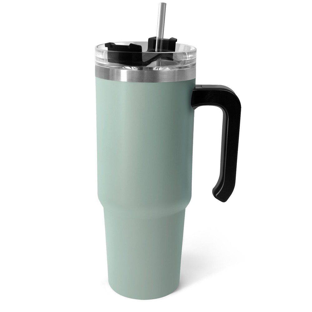 30oz Stainless Steel Vacuum Insulated Tumbler with Straw Travel Bottle