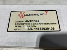 Telewave ANTPD41, Freq. 90-210 MHz Four-Way Power Divider .500 W