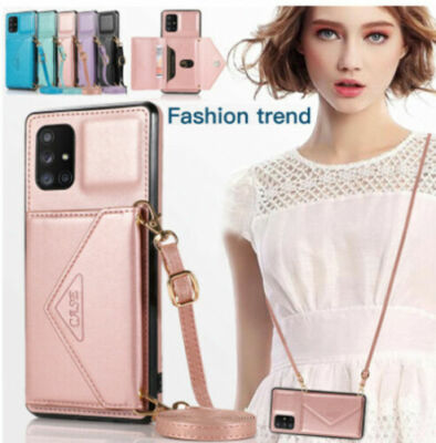 For LG Stylo 6 Wallet Leather Crossbody Strap Hybrid Back Case