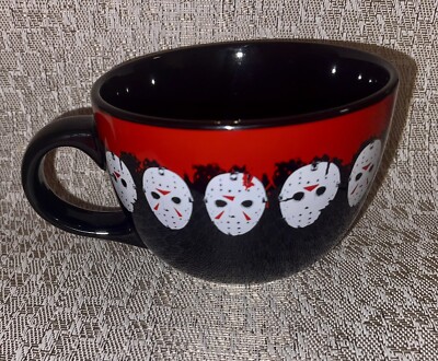Friday the 13th Jason Mask Legacy Ceramic Soup Mug | Holds 24 Ounces
