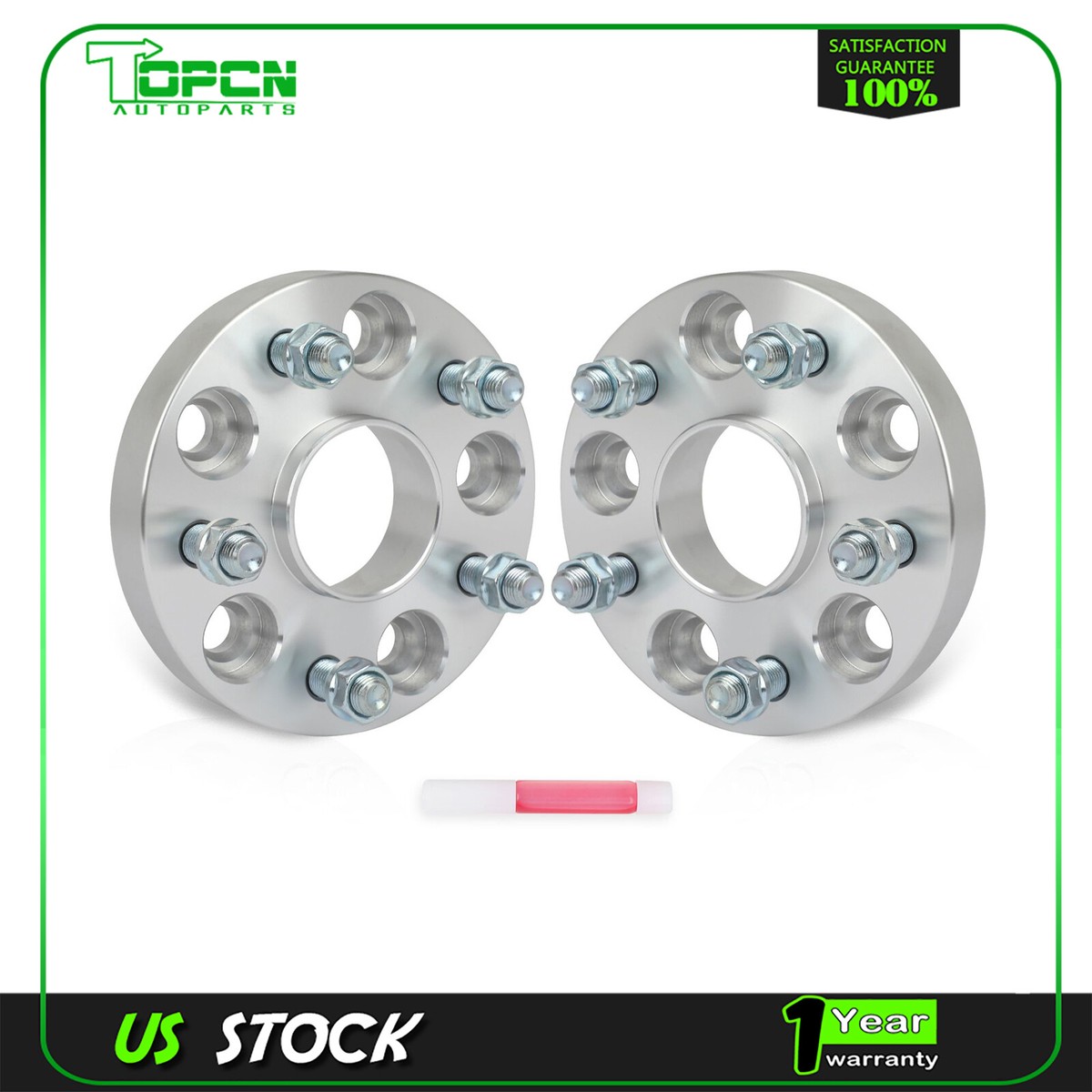 4x 1 Inch 5x120 Wheel Spacers For Acura MDX, TLX, ZDX & Honda Civic – 64.1mm Bore, M14x1.5 Thread